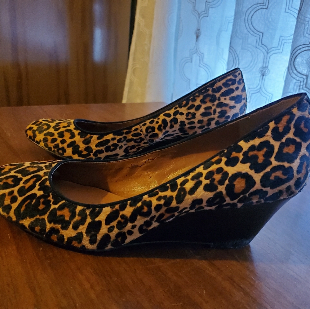 Nine West Cheetah "skin" wedges
